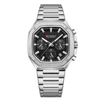 CUREEN Fashion Date Quartz Men Watches Top Brand Luxury Male Clock Chronograph Sport Mens Wrist Watch