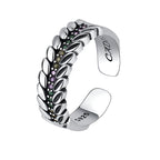 S925 Sterling Silver Color Diamond Colorful Zircon Ear Of Wheat Ring