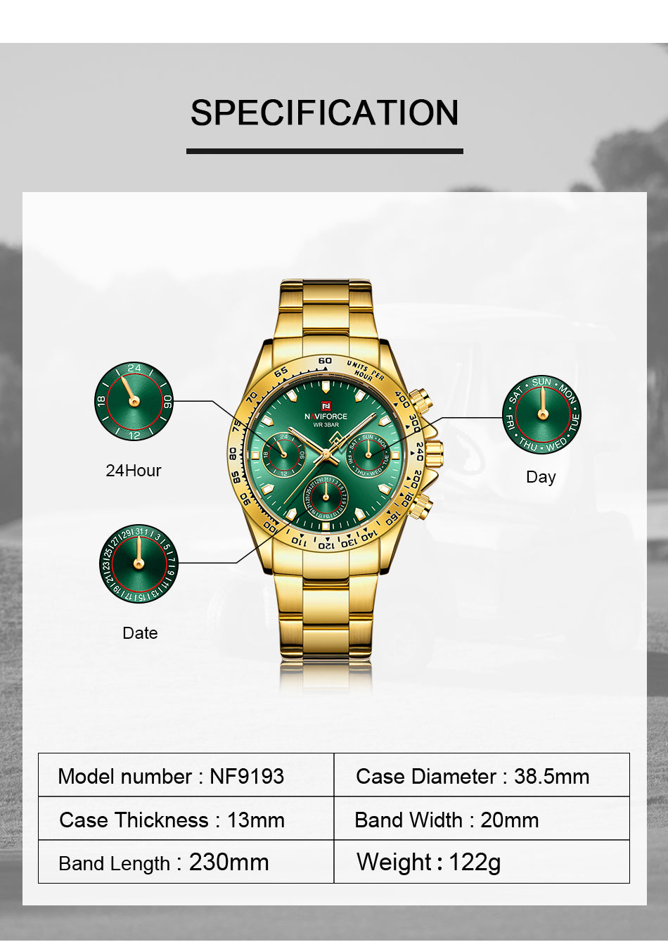 Orologio Naviforce da Uomo, Stile Business Casual, Cinturino in Acciaio, Impermeabile, Movimento al Quarzo Automatico