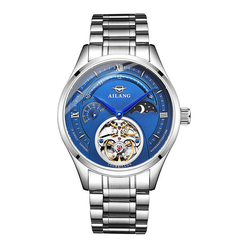 Ailang Men's Business Casual Watch Leather Band Automatic Mechanical Movement Watch Waterproof Man Watch