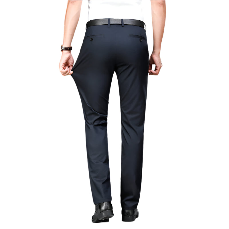 Men's Fashionable Formal Business Casual Pants Solid Color High Elasticity Long Straight Pants Men's Casual Formal Pants