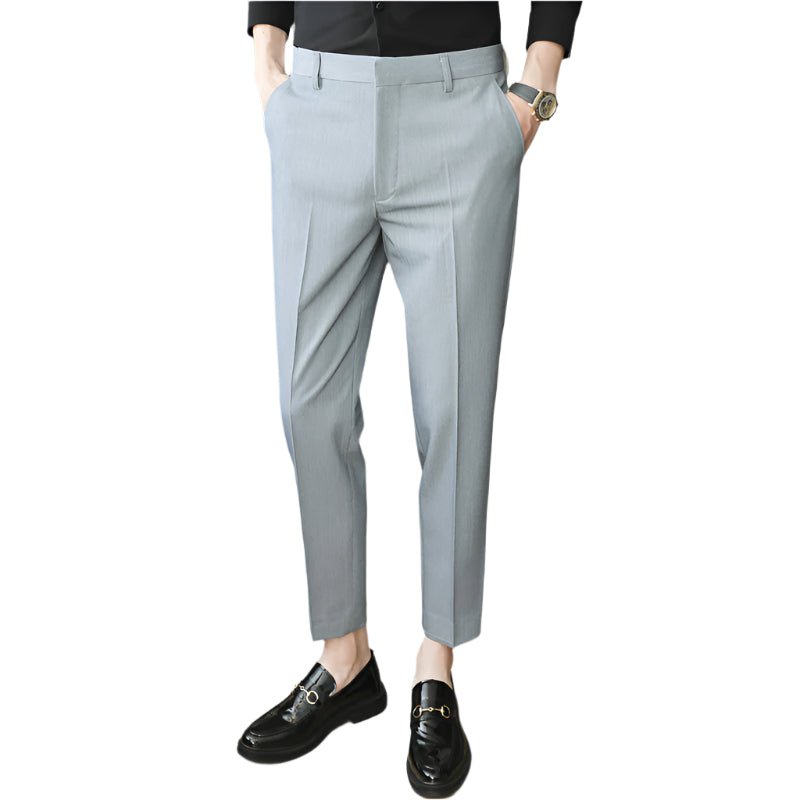 Men's Fashionable Casual Business Formal Pants Draping Solid Color Casual Suit Chemical Fiber blending Men's Pants