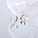Luxurious Simple Plain Ring 925 Sterling Silver Earrings Female Water Drop Earrings