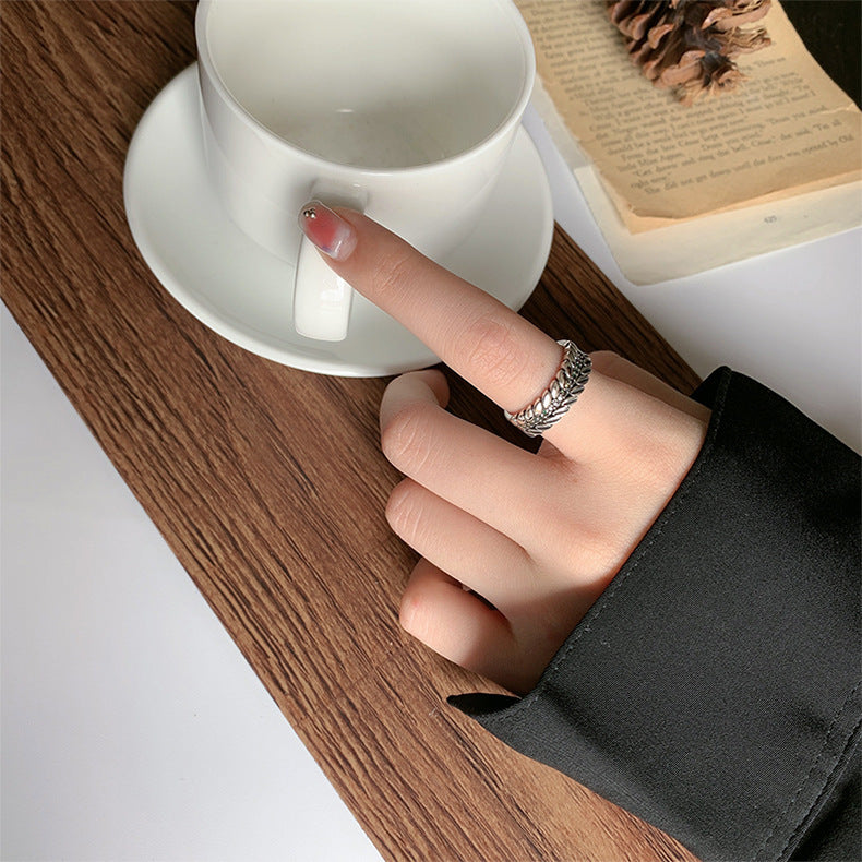 S925 Sterling Zilver Kleur Diamant Kleurrijke Zirkoon Oor Van Tarwe Ring