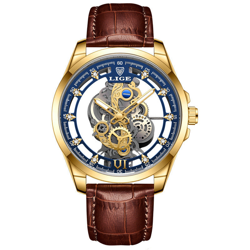 LIGE LG8997 Men's Luxury Sports Waterproof Leather Band Watch - Acquisti Online