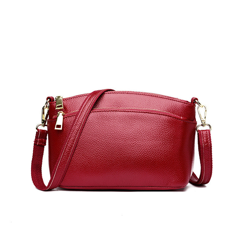 Women's Fashionable Shoulder Leather Bag Multi Function Pocket Crossbody Genuine Leather Handbag Women's Shoulder Bag