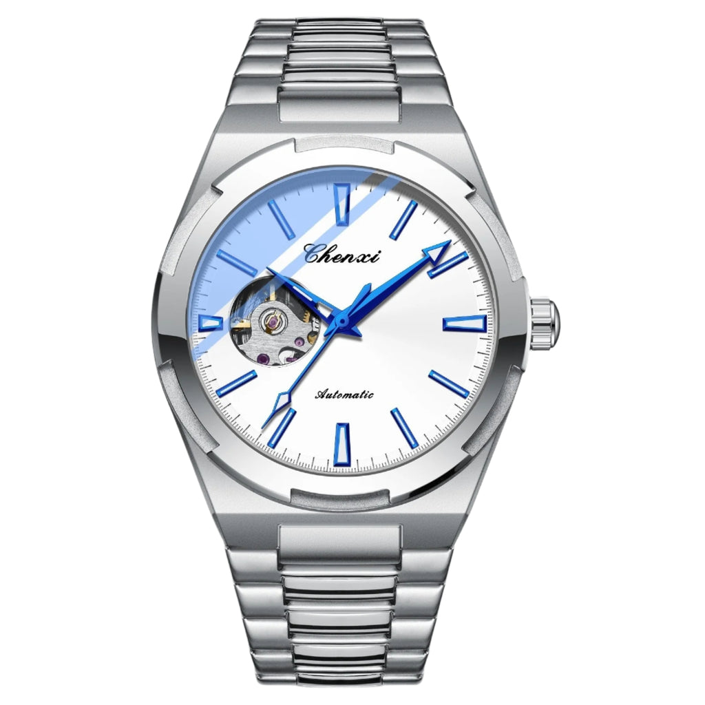 New Men's Watch Stainless Steel Mechanical Wristwatches Fashion Sports Waterproof Watches For Men Hollow Out Automatic Movement