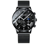 Men's Crnaira Men Watch Stainless Steel Quartz Watches Calendar Luminous Fashion Imitation Three-eye Waterproof Quartz Watch