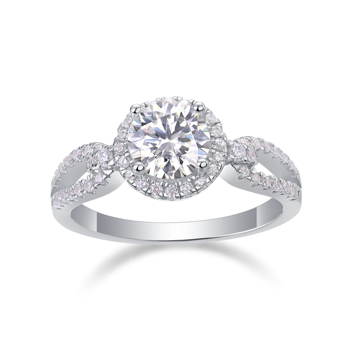 Luxury Fashion Large Diamond Wedding Ring With Moissanite Silver Ring