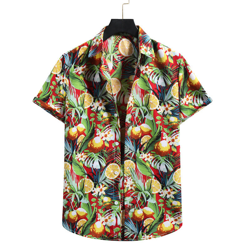 Herenoverhemd Casual Strand Herenoverhemd Hawaiiaans Revers Korte Mouw