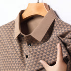 Men's Lapel Polo Shirt Short-Sleeved T-shirt Business Casual Loose Men's Short Sleeve Breathable Ice Silk Seamless Shirt