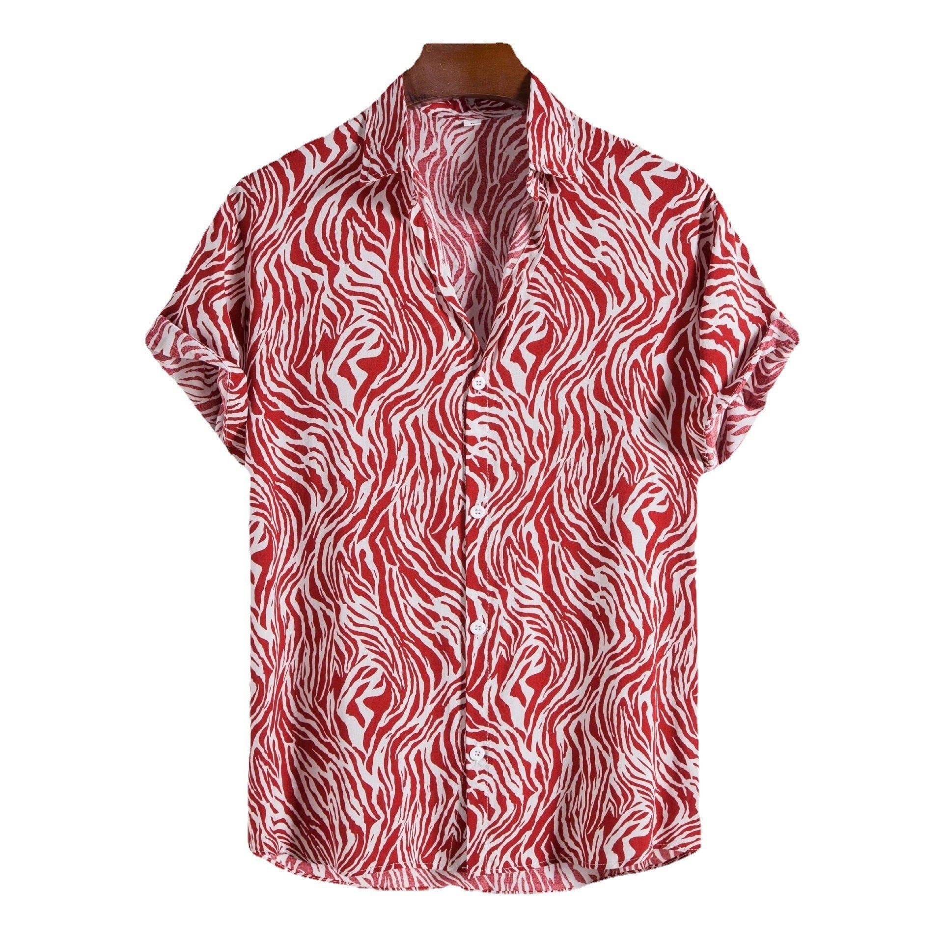 Men's Fashionable Casual Shirt Short Sleeve Pattern Viscose Cotton shirt Series Casual Flower Hawaiian Men's Shirt