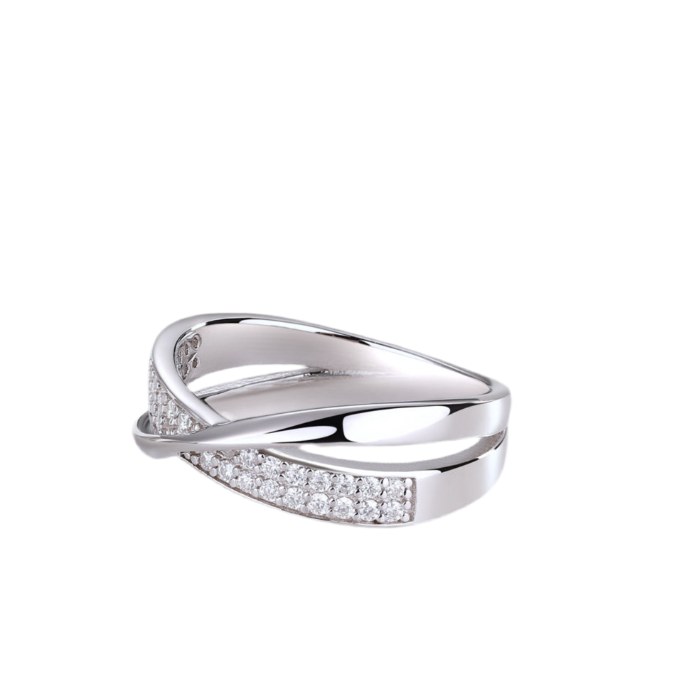 Wrap Around The Diamond Ring Luxury Fashion Set Moissanite Silver Ring