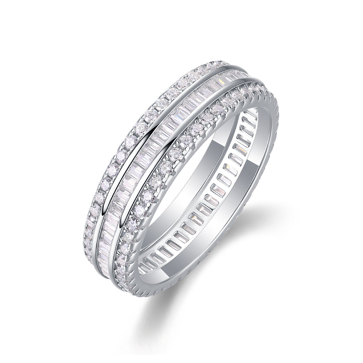 Luxe S925 sterling zilveren ring voor dames, hoogwaardige Moissanite, fijne sieraden, rhodium-geplateerde zilveren damesring