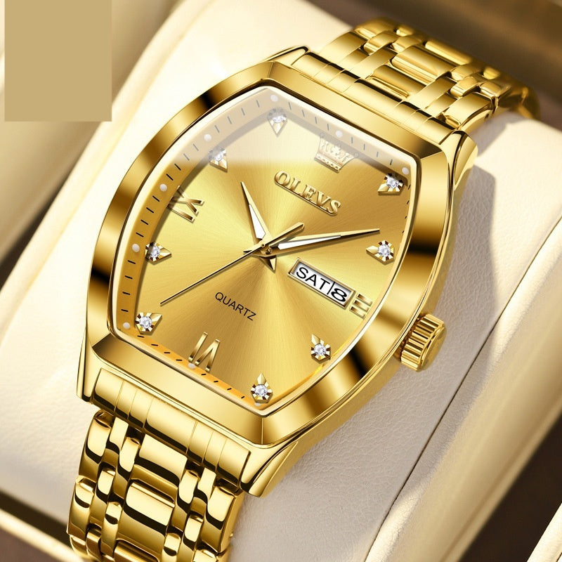 OLEVS TOP Brand Men's Watches Diamond Dial High-end Waterproof Stainless Steel Wrist Watch for Men