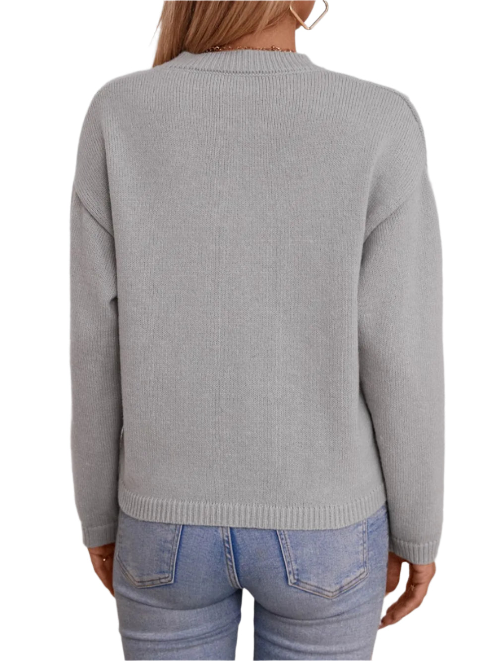 Dames pullover effen kleur zak casual losse cardigan