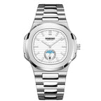 RORIOS Simple Men's Watch Casual Quartz Wrist Watch Waterproof Calendar Luminous Analogue Stainless Steel Strap