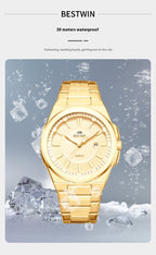 BESTWIN Men's Fashionable Watch Automatic Quartz Movement Watch Waterproof Steel Band Man Watch - Acquisti Online
