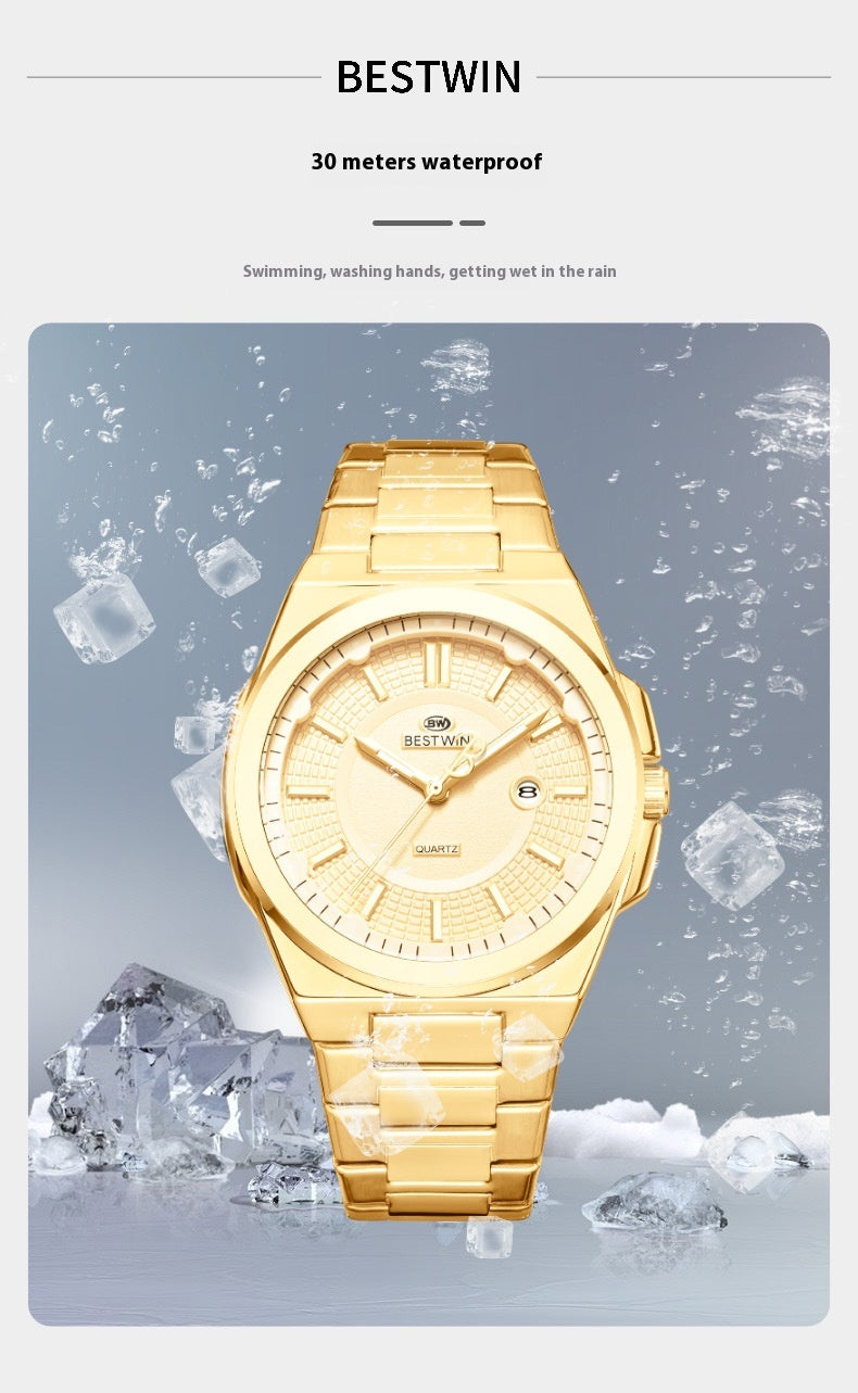 BESTWIN Men's Fashionable Watch Automatic Quartz Movement Watch Waterproof Steel Band Man Watch - Acquisti Online