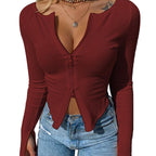 Dubbele rits cardigan onderkant Dames shirt