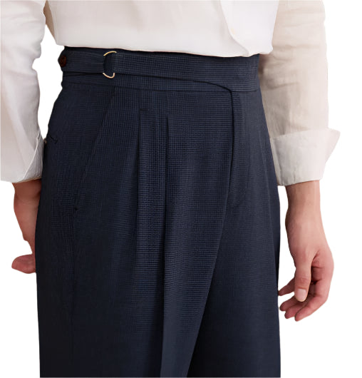 Heren modieuze zakelijke casual formele broek effen kleur hoge taille rechte broek ademende heren casual broeken