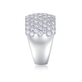 Women's Luxury Fashion Silver Rings Multiple Row Diamond Wide Rings Moissanite Rings Women Radiant Moissanite Ring - Acquisti Online