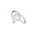 Fashionable and luxurious circular ring with geometric design high-end women's ring
