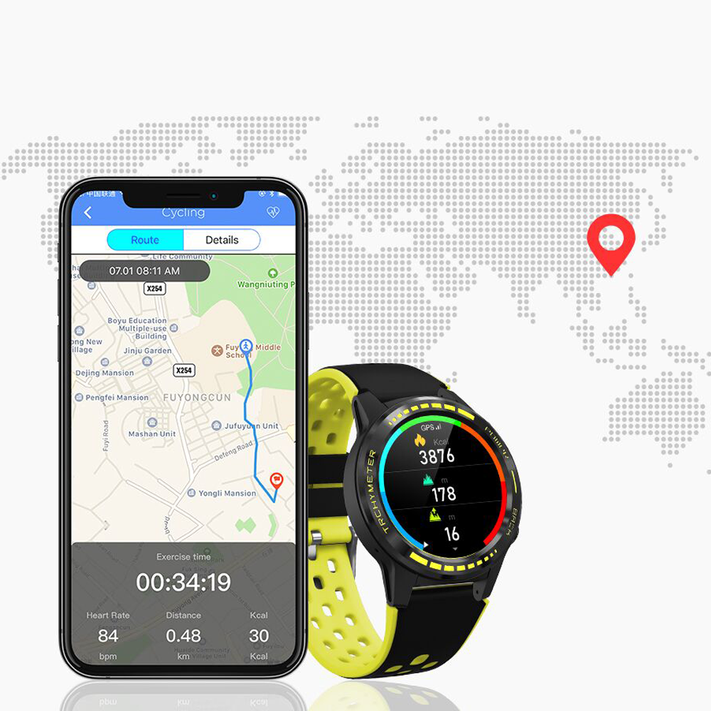 M7GPS Men's Fashion Smart Sports Watch Multifunction Mode Health Monitoring Smart Reminder Sim Card Use Bt Bluetooth Man Smart Watch - Acquisti Online