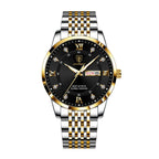 POEDAGAR Korean Style Luxury Men Quartz Watch Waterproof Week Date Quartz Stainless Steel Men Wrist Watches