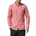Men's Fashionable Casual Shirt Slim Fit Solid Color Cotton Fiber Shirt Long Sleeve Shirt Men's Casual Fashion Shirt
