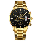 Men Watch Chronograph Sport Mens Waterproof Full Steel Quartz watch
