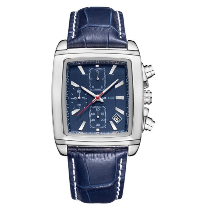 Megir Men's Watch Multifunctional Luminous Men's Sports Quartz Movement Waterproof Leather Band Watch - Acquisti Online