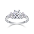Women Luxury Ring S925 Silver Rhodium Plated Moissanite Diamond Ring High End Women Engagement Silver Ring