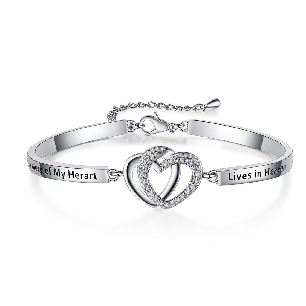 Armband met micro-ingelegde hart-tot-hart print, polsbandje voor dames