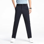 Men's Casual Pants Spring Ice Silk Elastic