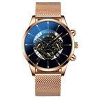 GINEVRA Men's Wrist Watch Military Stainless Steel Casual Date Analog Quartz Watch