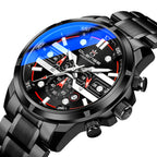 OLENSE Men's Multifunction Chronograph Luminous Blue Light Glass Quartz Watch
