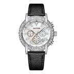 Women's Luxury Rhinstone Crafted Stainless Steel Waterproof Quartz Watch Original Leather Women's Quartz Watch