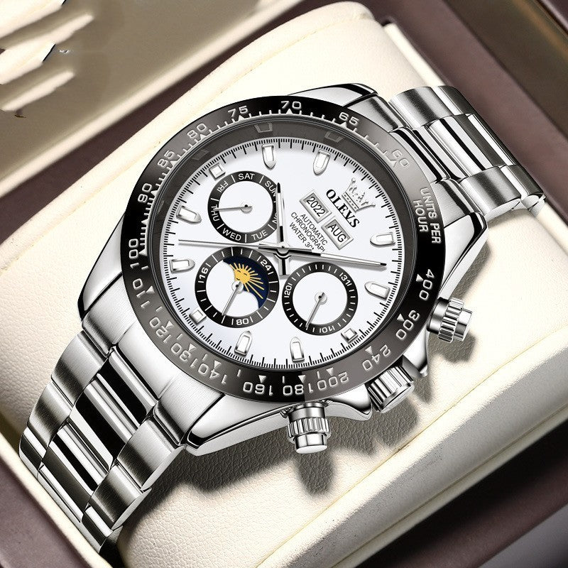 OLEVS 6654 Good Quality Men Watches the Chase OEM Stainless Steel Luxury Brand Sport Luminous Waterproof Tourbillon Watch