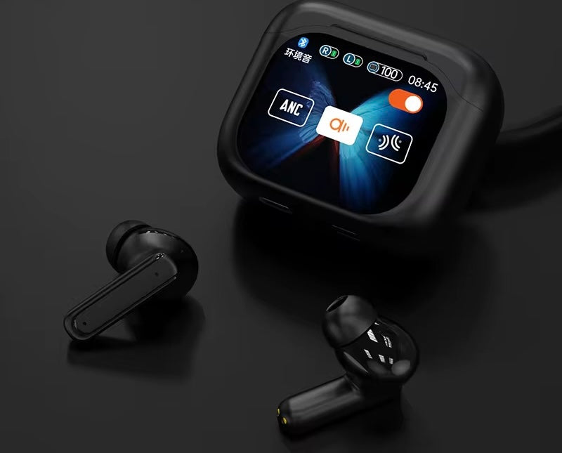 Cuffie wireless con display touchscreen ENC a funzioni multiple