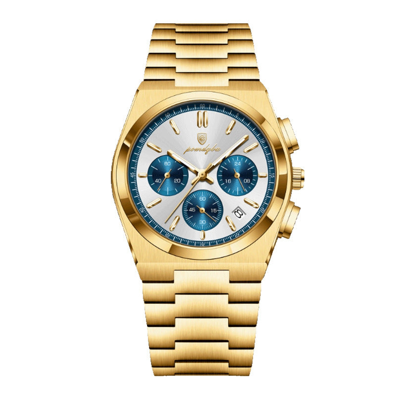 POEDAGAR Men's Luxury Quartz Watch Chronograph Luminous Date Waterproof Men's Watches