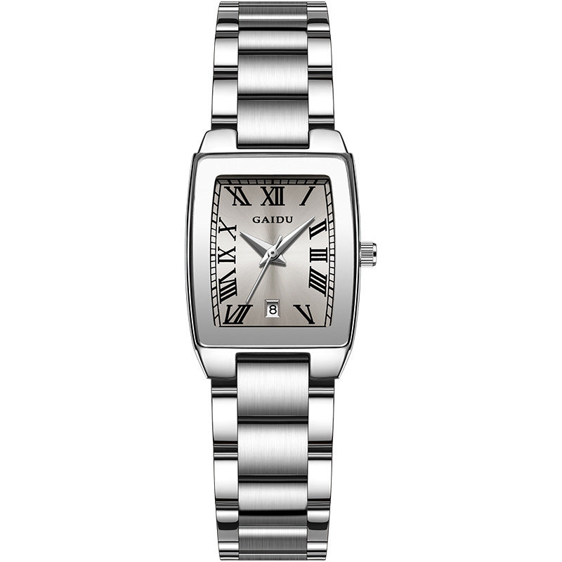 GAIDU Dames Premium Kristallen Armband Kwartshorloge Rechthoekig Romeins Cijfer Klassiek Dameshorloge