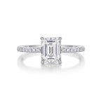 Square Diamond Ring Luxury Fashion Set Moissanite Silver Ring