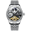 Men Business Casual Automatic Skeleton Steel Band Watch - Acquisti Online