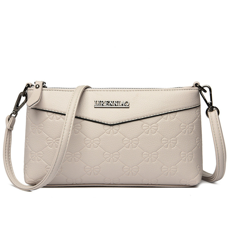 Schoudertas voor dames, multifunctionele tas met ritsvak, crossbodytas met reliëf PU-textuur, schoudertas voor dames
