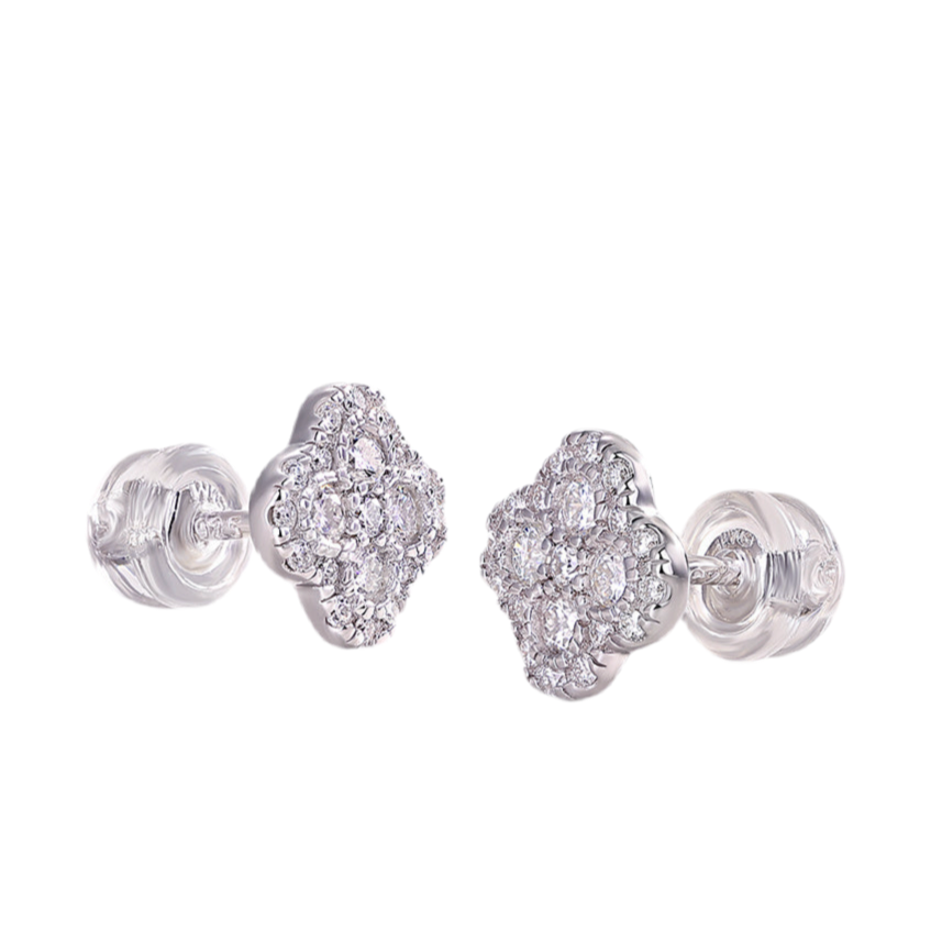 Luxe mode-oorbellen met diamanten, ingelegd met Mosan-diamanten, zilveren sieraden 