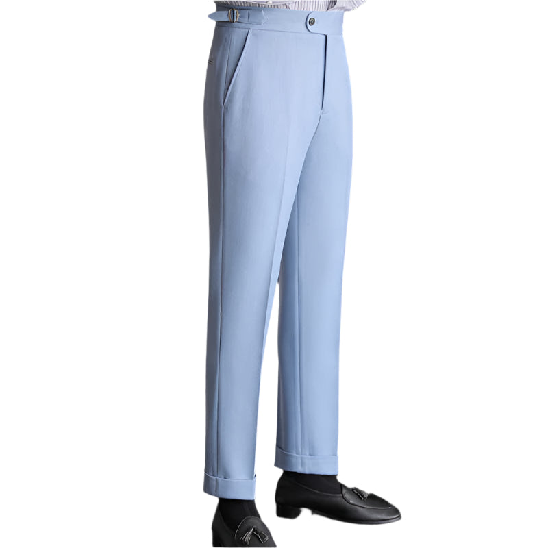 Men's Casual High-waisted Men's Non-ironing Elastic Hanging Pants Naples Solid Color Dress Pants