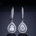Micro-inlaid AAA Zircon Personality Women's Drop-shaped Ear Hooks