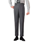Men's Casual Straight Slim Fit Buckle Suit Pants