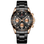 Herenhorloge met stalen band en waterbestendig quartzhorloge